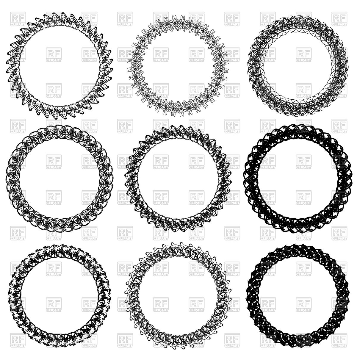 1200x1200 Set Of Decorative Circle Frames Vector Image Of Objects