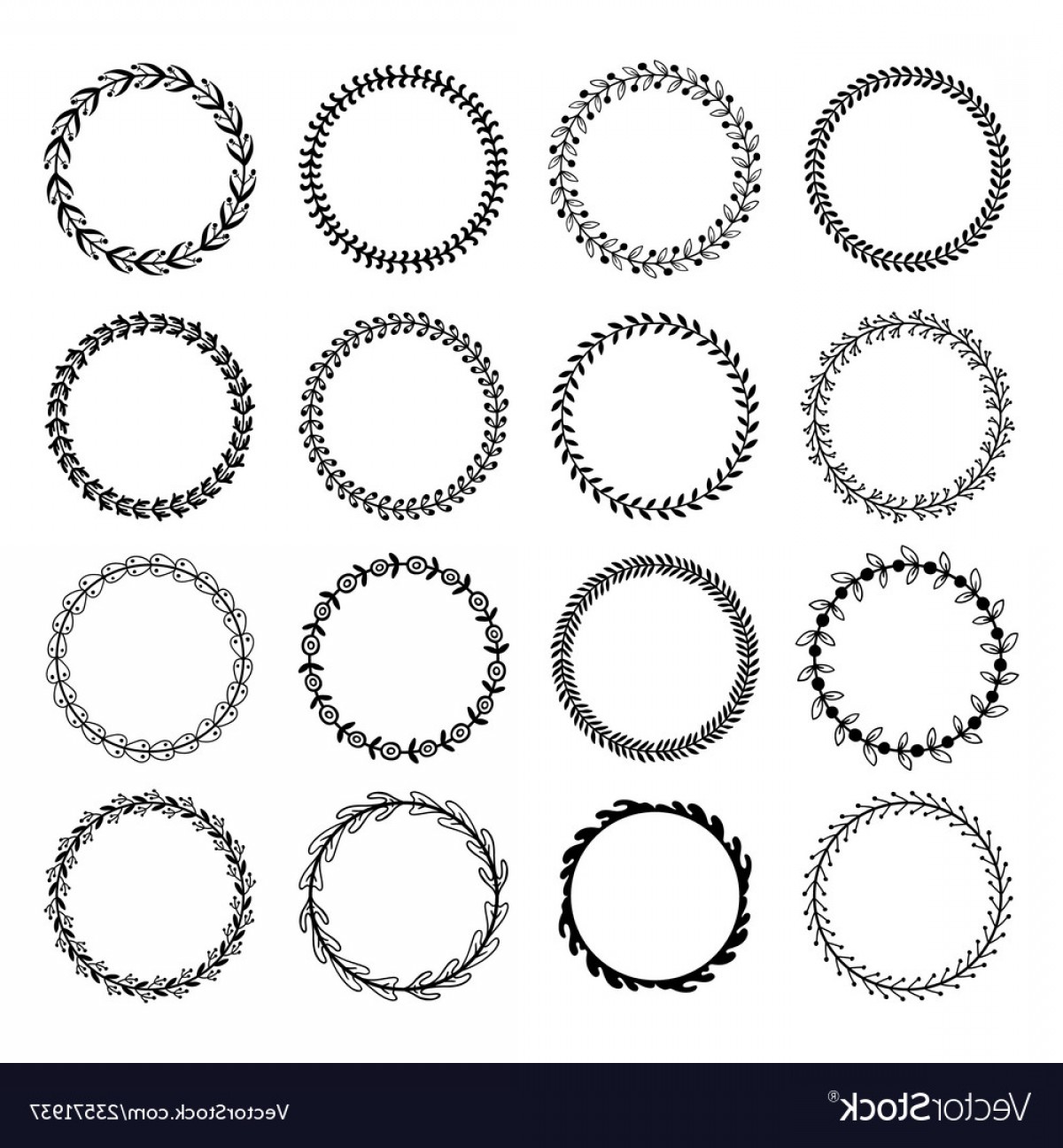 1200x1296 Circle Leaf Frames Floral Leaves Round Frame Vector Handandbeak