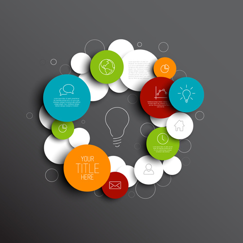 500x500 Colored Circles Infographic Template Vector Graphics Free Vector