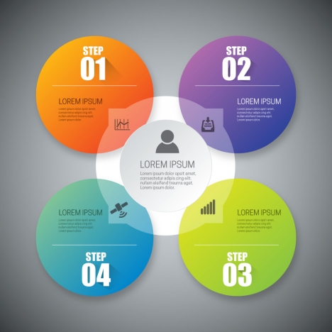 468x468 Infographic Vector Design With Colorful Circles Vectors Stock