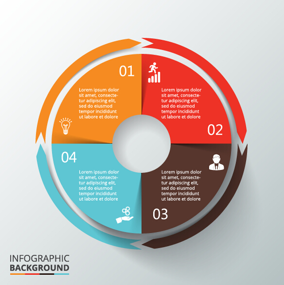 584x587 Modern Circular Infographics Vector Design Set Free Download
