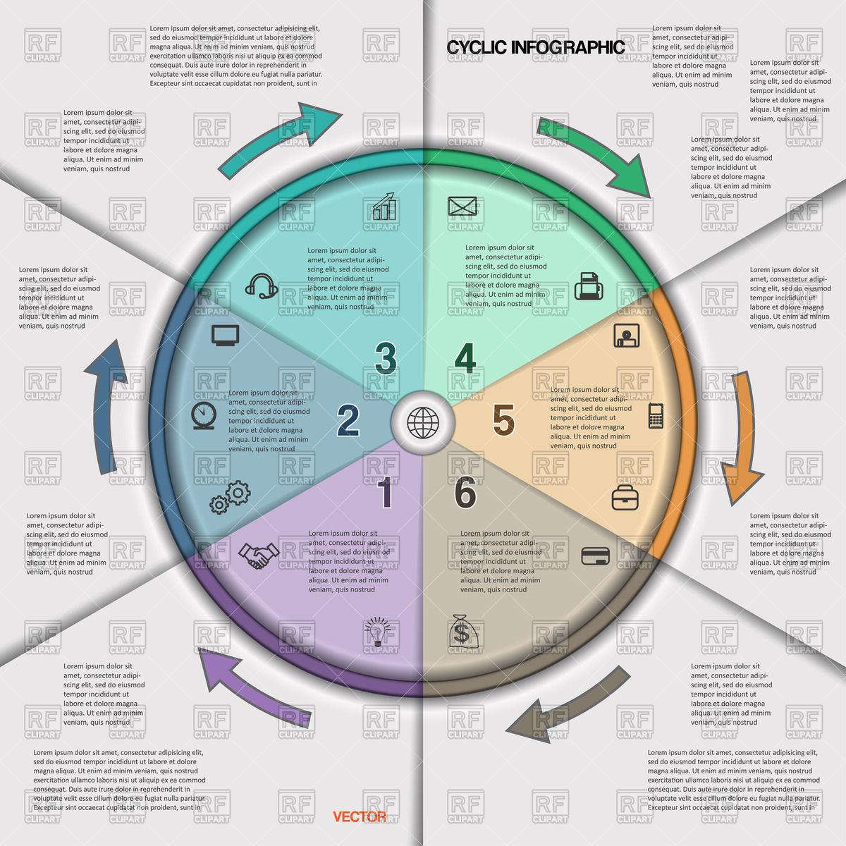 1200x1200 Template Circle Infographic Vector Image Of Business, Finance