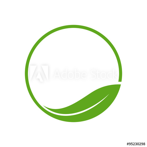 Organic Leaf Circle Simple Emblem Logo Template 500x500 Organic Leaf Circle Simple Emblem Logo Template