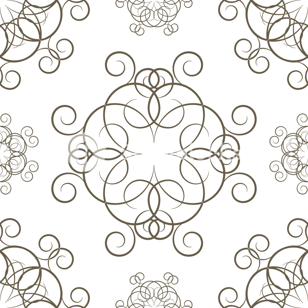 1000x1000 Seamless Background From A Set Of Circular Ornaments, Vector