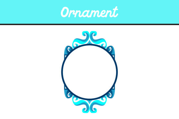580x386 Blue Circle Frame Ornament Vector Graphic