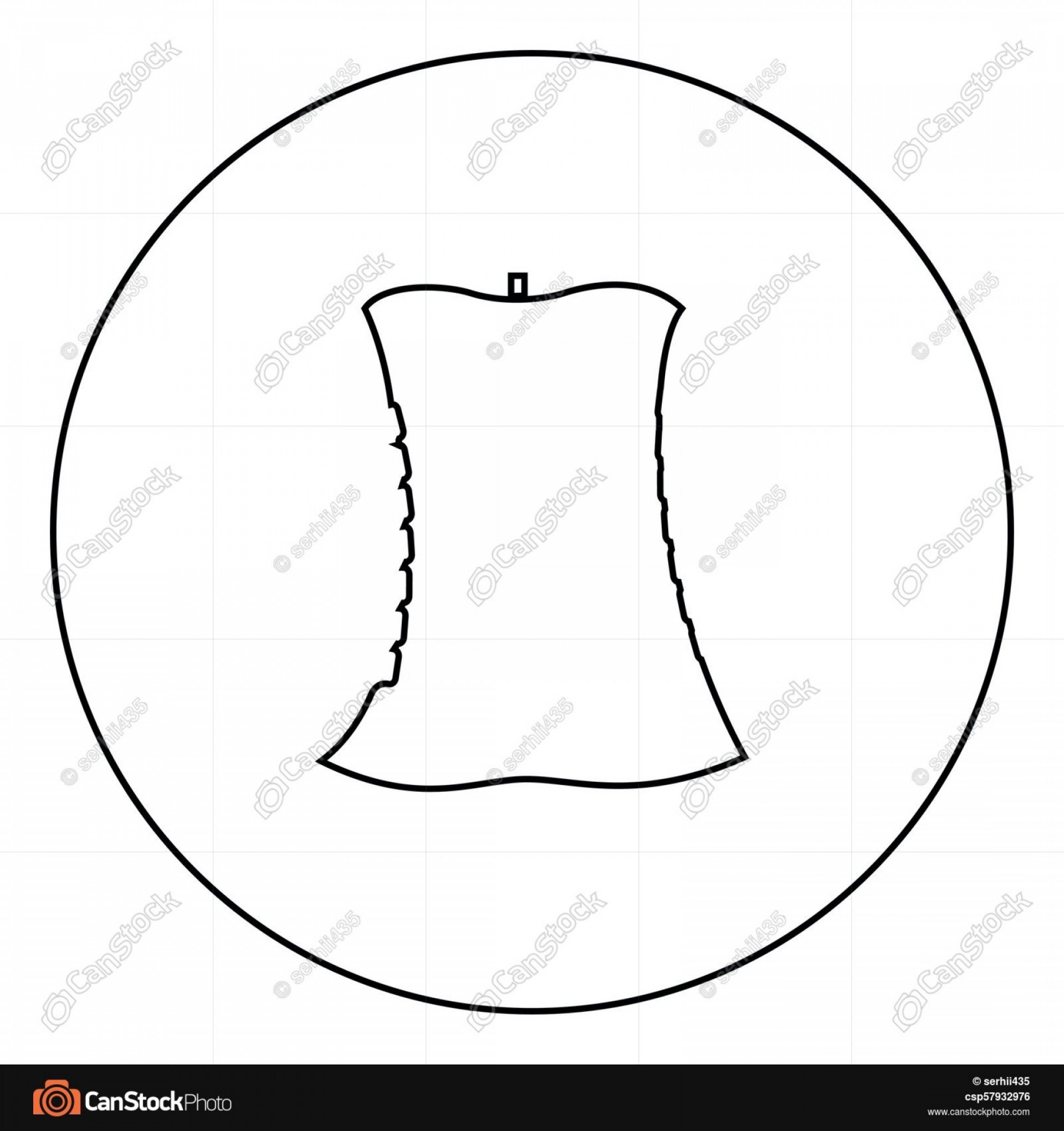 2304x2448 Apple Core Black Icon In Circle Outline Handandbeak