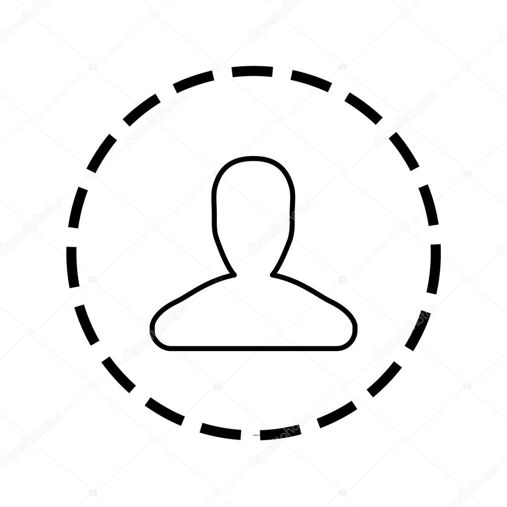 1024x1024 Person Outline Icon Outline Within A Dotted Circle Person Stock