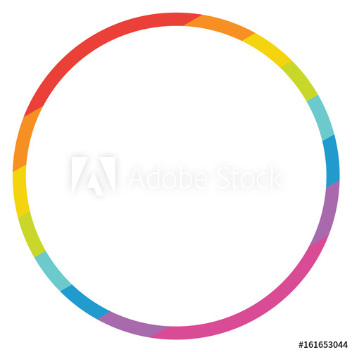 500x500 Rainbow Geometric Circle Outline