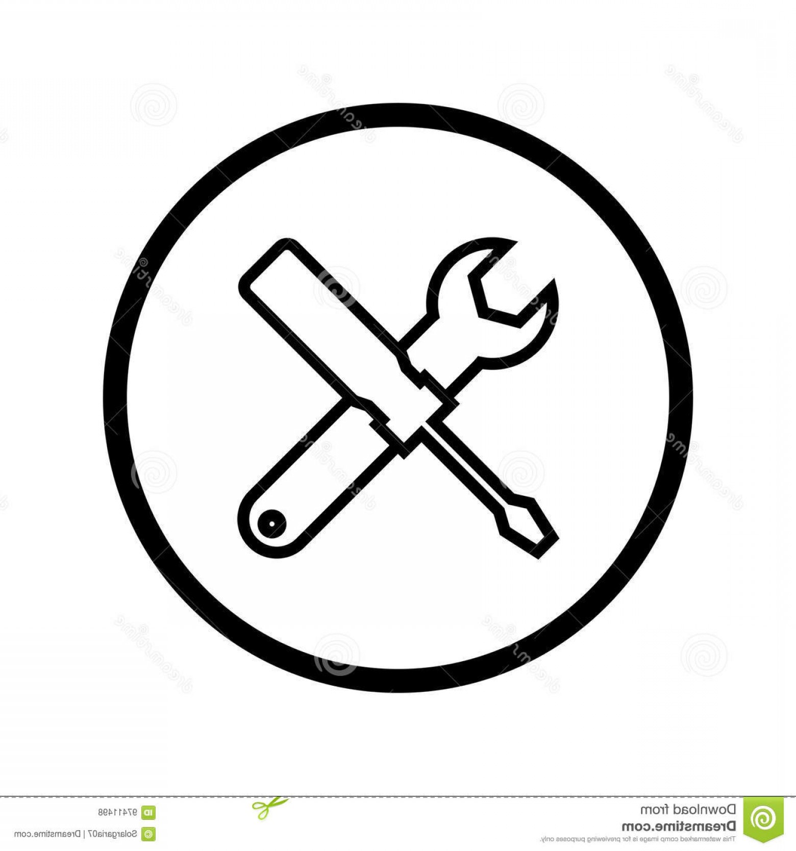 1560x1668 Stock Illustration Tools Icon Circle Line Outline Style Vector