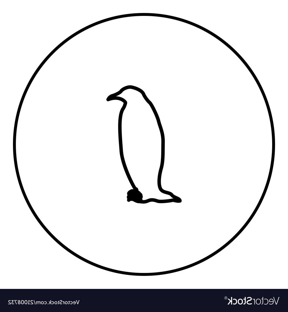 1000x1080 Unique Pengun In Circle Outline Vector Cdr