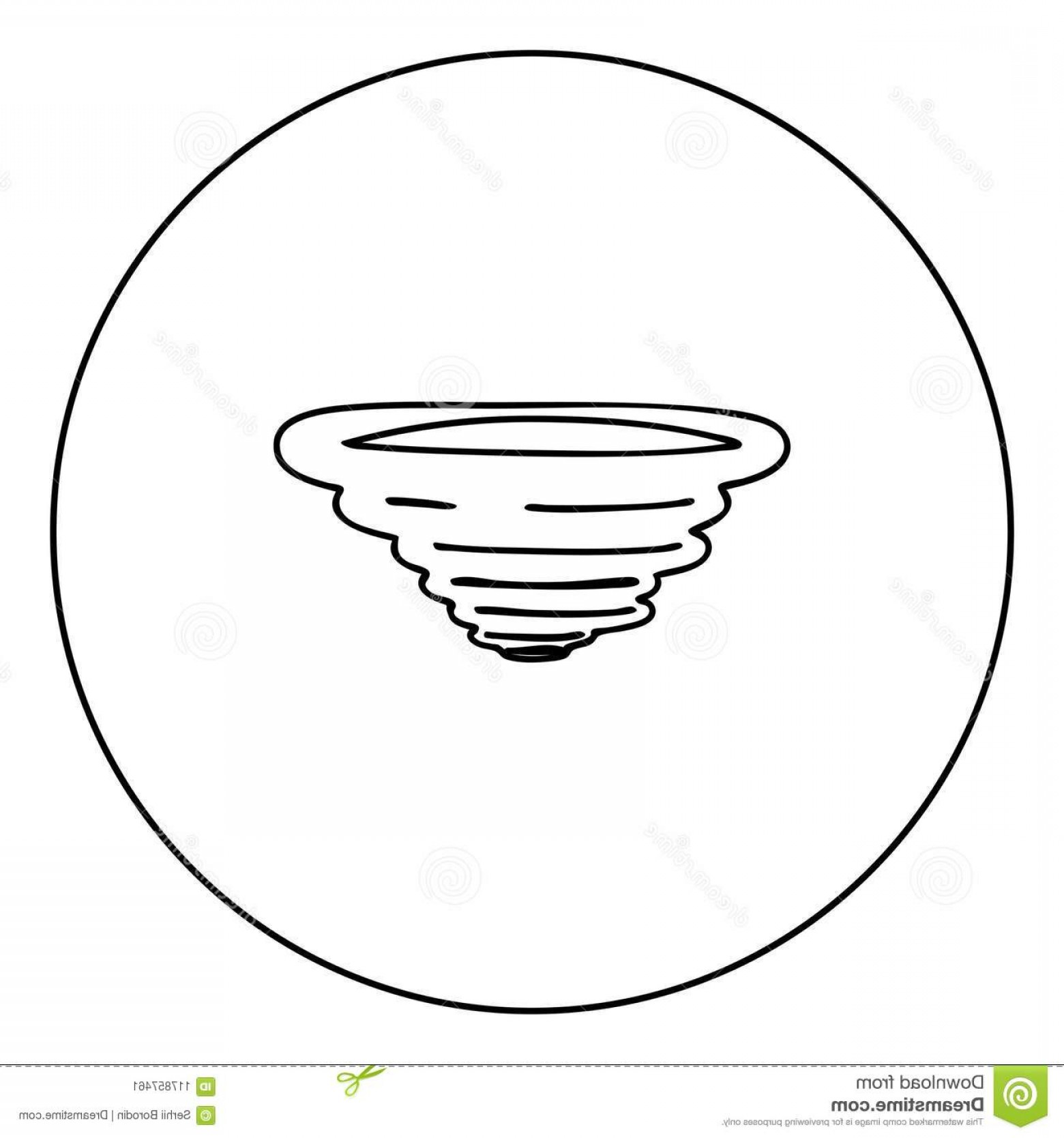 1560x1668 Whirlwind Black Icon Circle Outline Vector Illustration Isolated