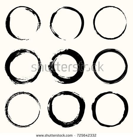 Round Paint Brush Stroke Vector Set Circle Black Frame Painted 450x470 Round Paint Brush Stroke Vector Set Circle Black Frame Painted