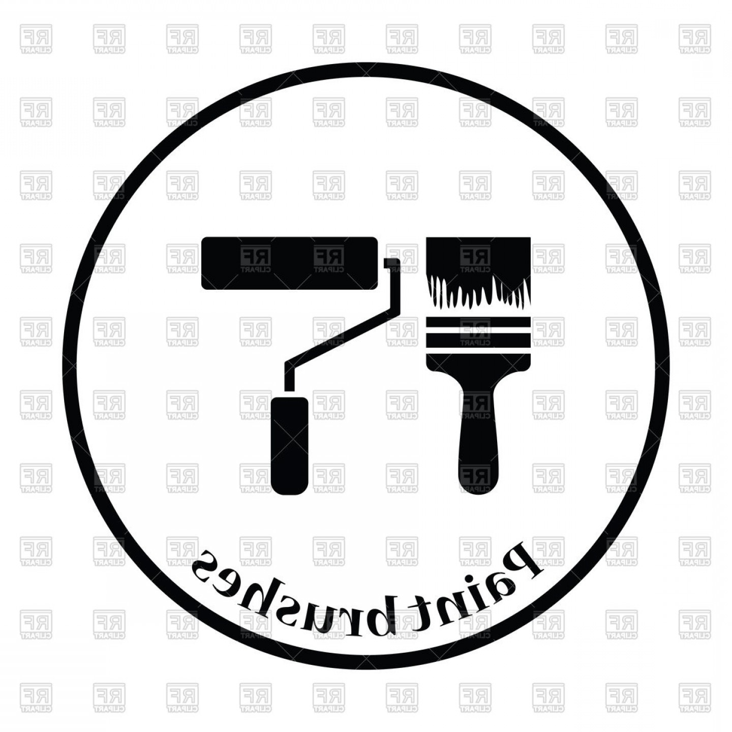 Thin Circle Design Icon Of Construction Paint Brushes Vector 1440x1440 Thin Circle Design Icon Of Construction Paint Brushes Vector