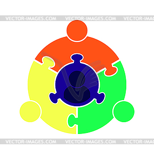 300x300 Logo Teamwork Circle In Form Of Puzzle Of Four Parts