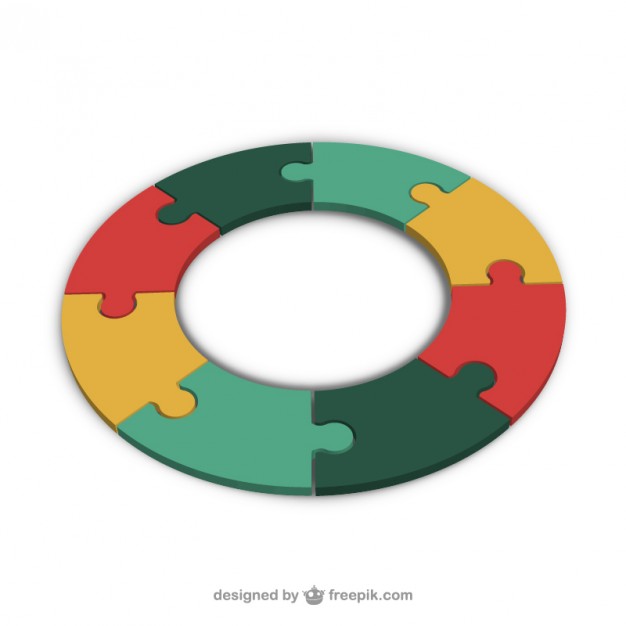 626x626 Puzzle Pieces Making A Circle Vector Free Download