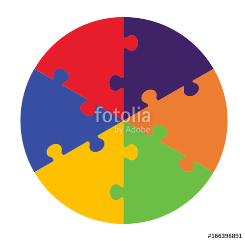 500x491 Six Part Circle Puzzle Stock Image And Royalty Free Vector