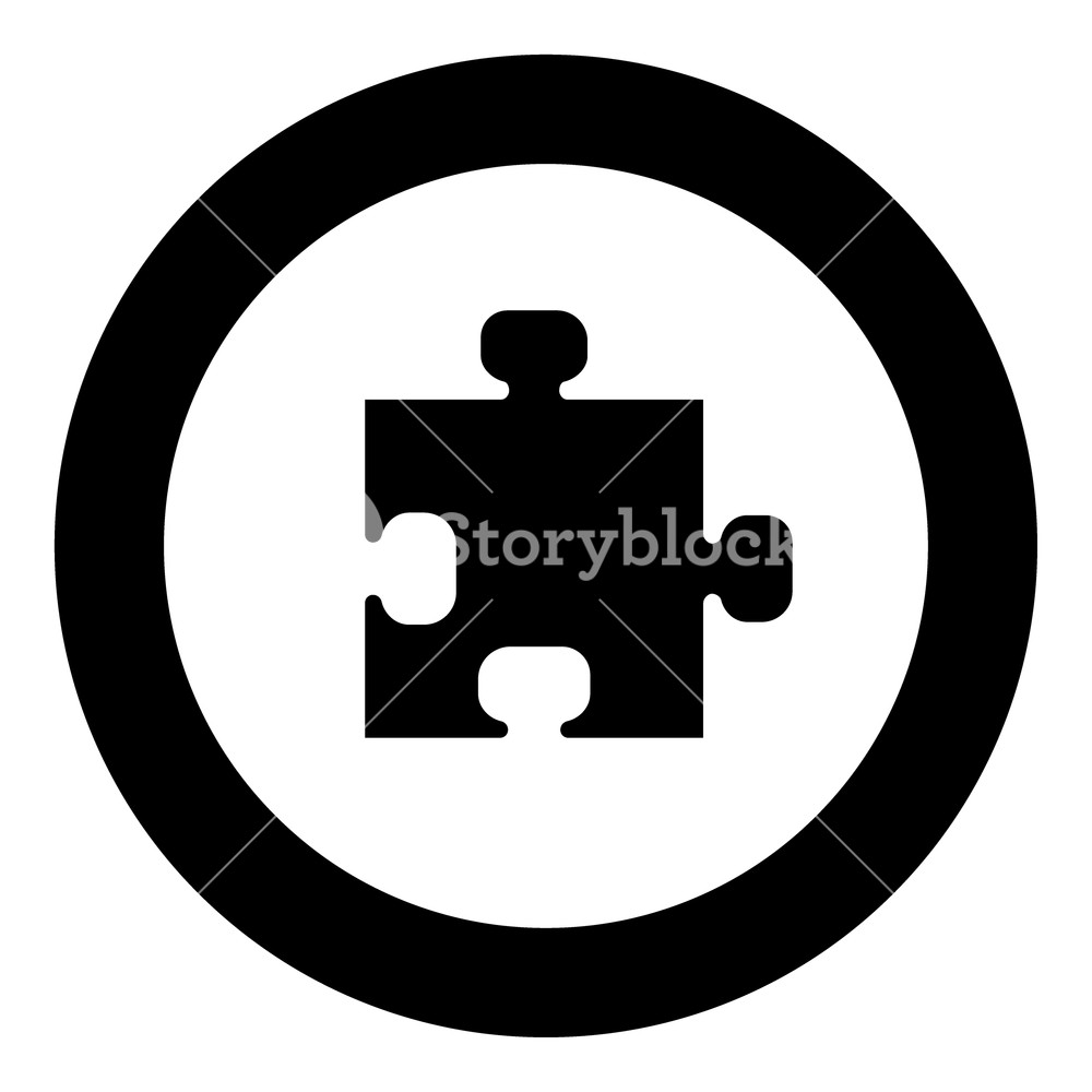 1000x1000 The Puzzle The Black Color Icon In Circle Or Round Vector