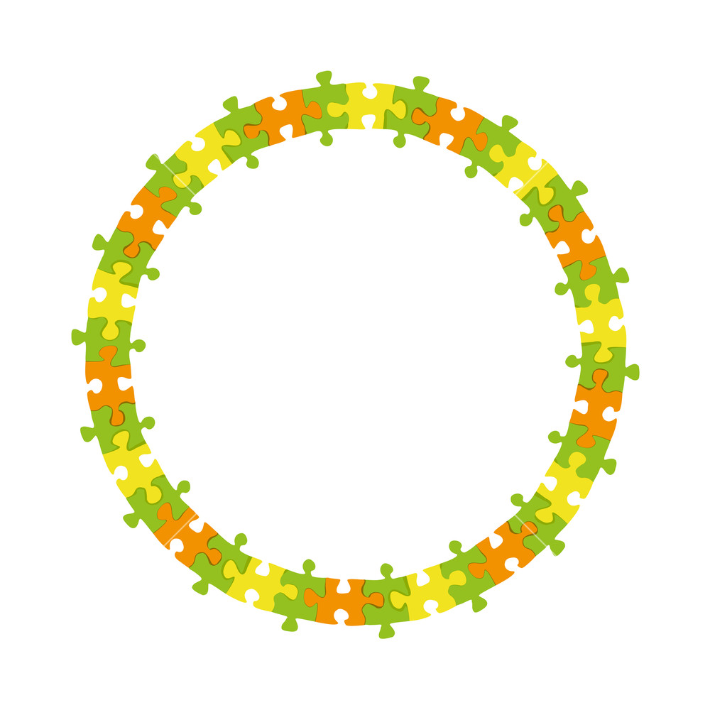 1000x1000 Abstract Colorful Jigsaw Puzzle Blank Circle Frame Wheel Business