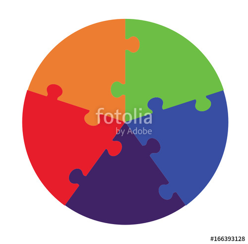 500x491 Five Part Circle Puzzle Stock Image And Royalty Free Vector