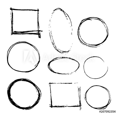 500x487 Hand Drawn Sketch Vector Pencil Circle Set