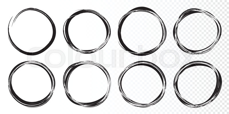 800x400 Hand Drawn Circles Sketch Frame Set Stock Vector Colourbox