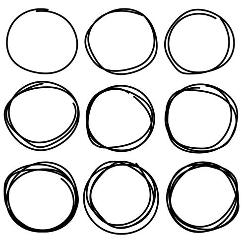 490x490 Set Of Hand Drawn Circle Elements, Hand Drawn Sketch