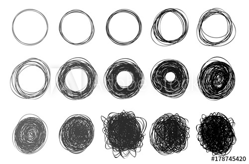 500x329 Set Of Hand Drawn Circles Using Sketch Drawing Scribble Circle
