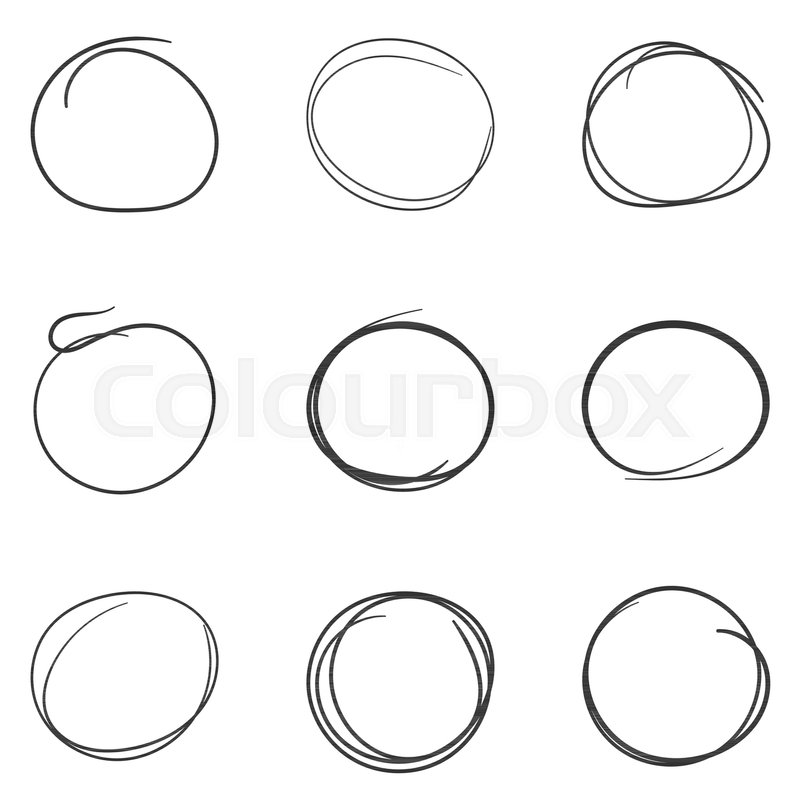 800x800 Set Of The Hand Drawn Scribble Circles Stock Vector Colourbox