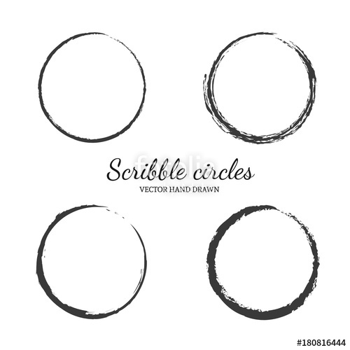 500x500 Set Of Vector Hand Drawn Circles In Sketch Drawing Scribble Style