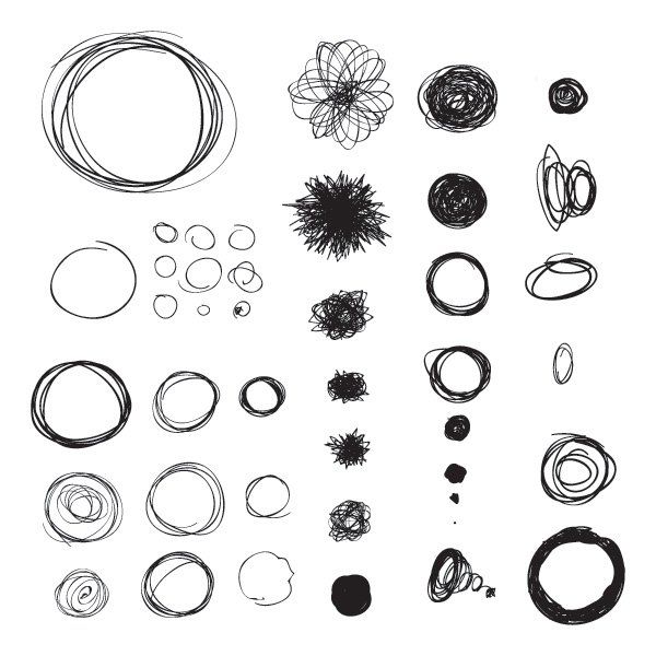 600x600 Hand Drawn Circles Vector Graphic Hand Drawn, Collection