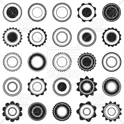Set Of Grunge Round Stamps Vector Image Of Design Elements 400x400 Set Of Grunge Round Stamps Vector Image Of Design Elements