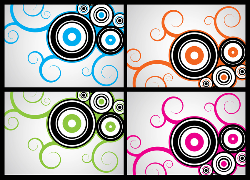 850x610 Circles Swirls Vector Art Graphics