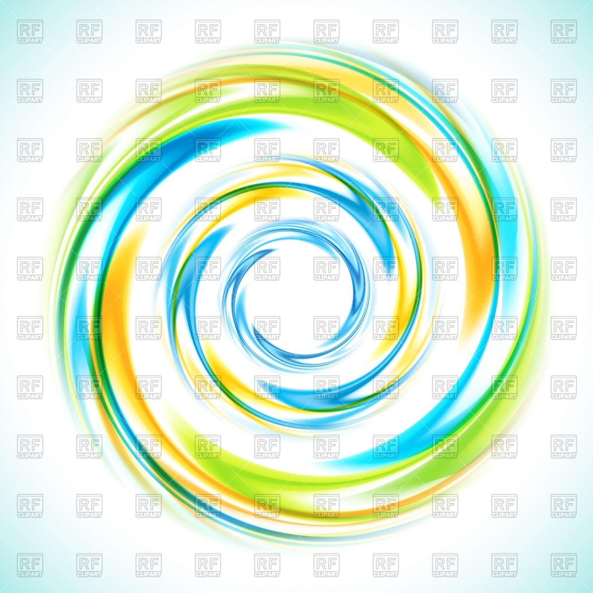 1200x1200 Abstract Blue, Green And Yellow Swirl Circle Vector Image