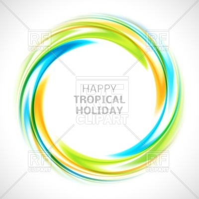 400x400 Abstract Swirl Circle In Blue, Green And Yellow Colors Vector