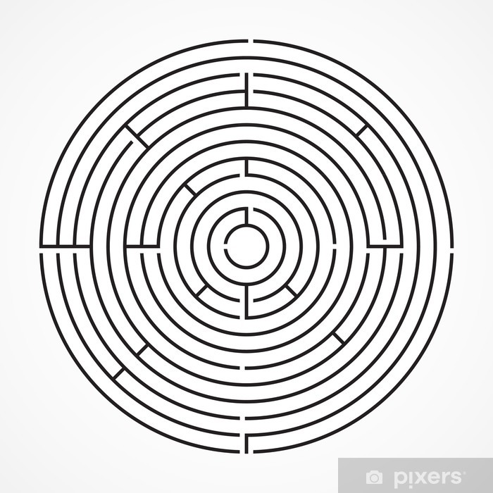 700x700 Maze, Circle, Vector Illustration Sticker We Live