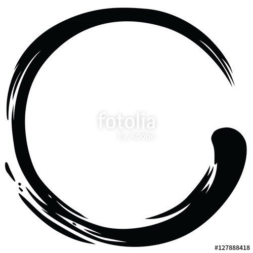 500x500 Zen Circle Enso Japanese Paint Brush Vector Illustration Stock