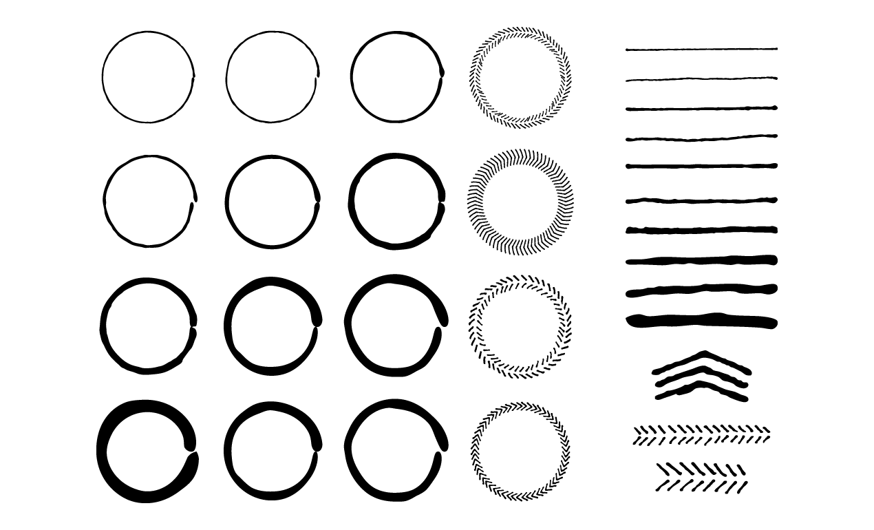 1270x770 Hand Drawn Circles And Lines Vector Pack