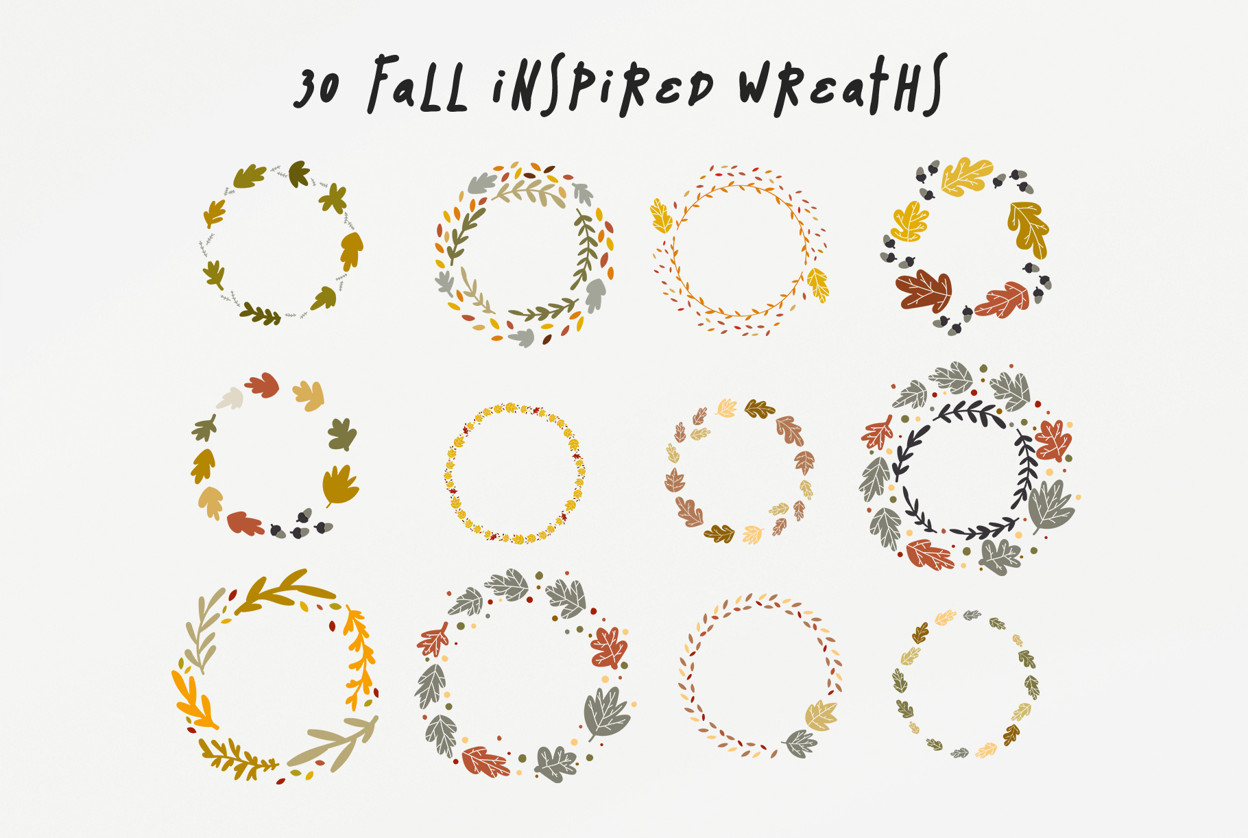 Welcome Fall! Fall Vector Wreaths Pack 1820x1222 Welcome Fall! Fall Vector Wreaths Pack