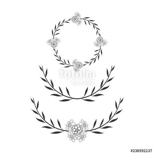 Floral Circle Frame Simple Wedding Wreath Vector Hand Drawn 500x500 Floral Circle Frame Simple Wedding Wreath Vector Hand Drawn