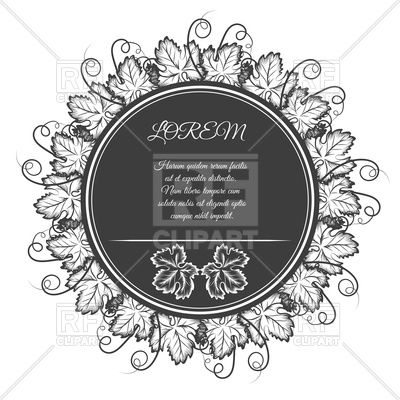 Circle Banner With Grape Leaves Wreath Vector Image Of Borders 400x400 Circle Banner With Grape Leaves Wreath Vector Image Of Borders