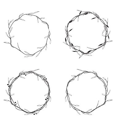 Floral Round Wreath Vector Art 380x400 Floral Round Wreath Vector Art