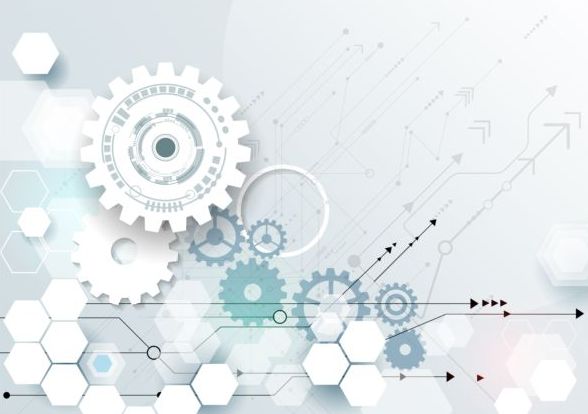 588x414 Creative Gear Wheel And Circuit Board Background Vector