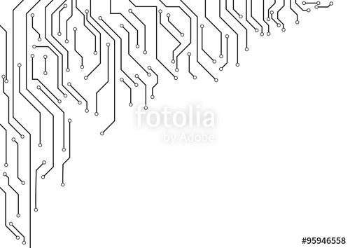 500x354 Vector Electronic Circuit Border On White Background Stock