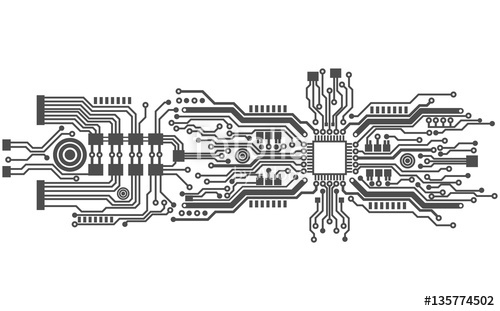 500x311 Circuit Board Background Texture, Vector Illustration Stock Image