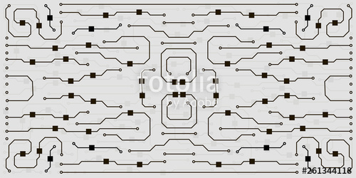 500x250 Abstract Circuit Board Background Vector Flat Circuit Board