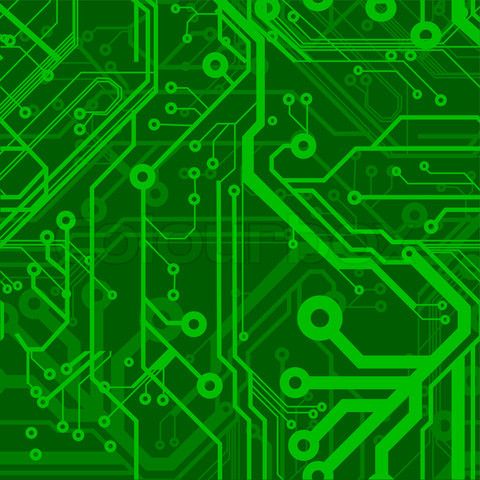480x480 Green Seamless Printed Circuit Board Pattern Stock Vector