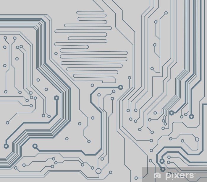 700x617 Circuit Board Pattern Vector Background Wall Mural