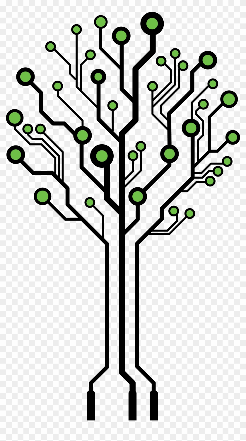 840x1504 Circuit Board Vector Tree, Hd Png Download