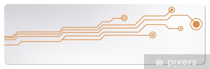 700x233 Web Circuit Board Techno Banner Vector Illustration Wall