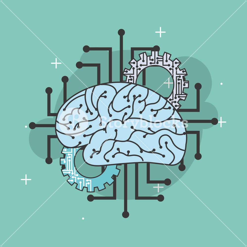 Artificial Intelligence Human Brain Gears Circuit Vector 1000x1000 Artificial Intelligence Human Brain Gears Circuit Vector